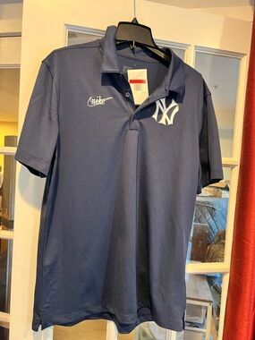 Nike Dark Blue Polo with White Swoosh
